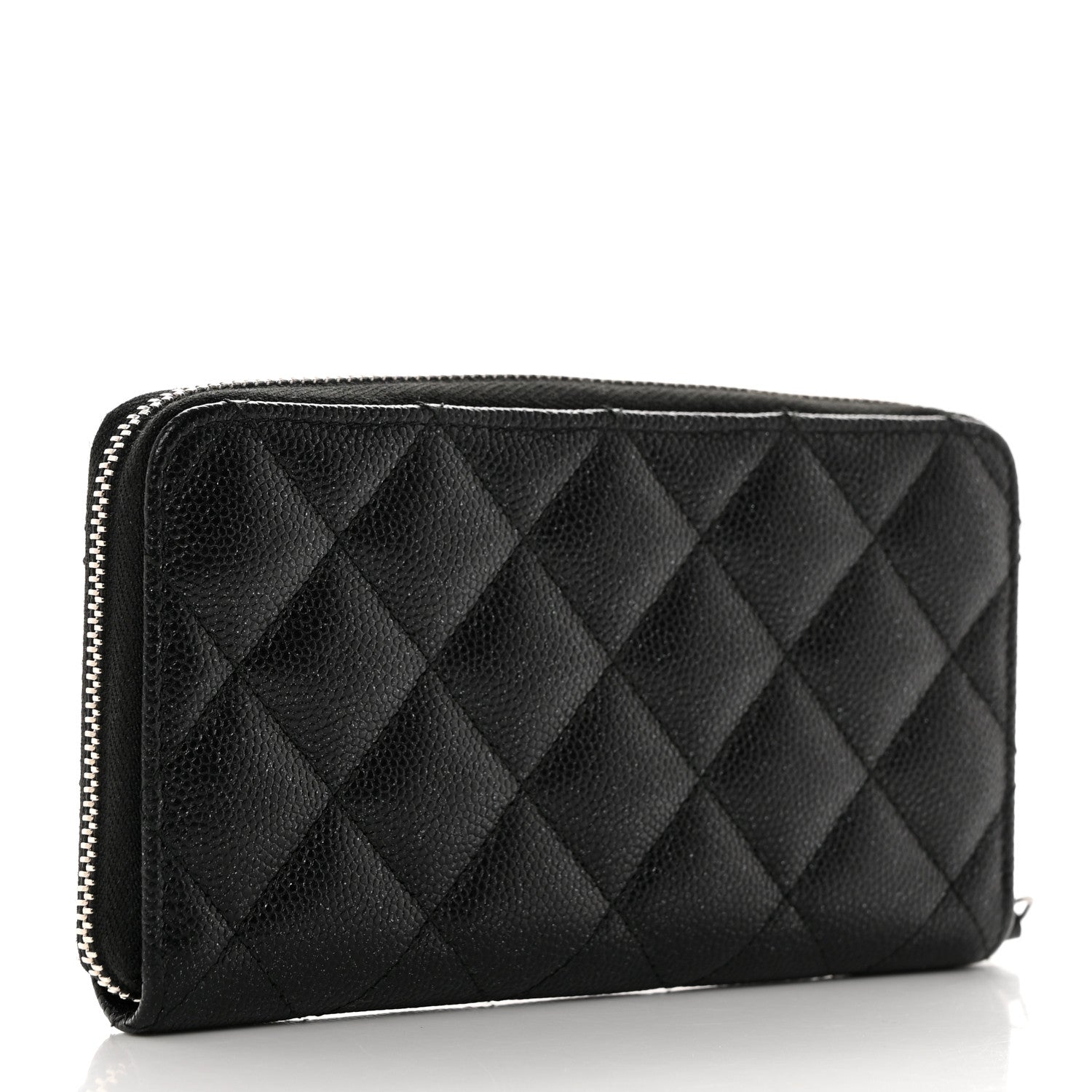 Chanel Iridescent Caviar Quilted Medium Zip Around Wallet Black 3 of 9