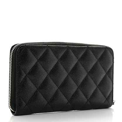Chanel Iridescent Caviar Quilted Medium Zip Around Wallet Black 3 of 9