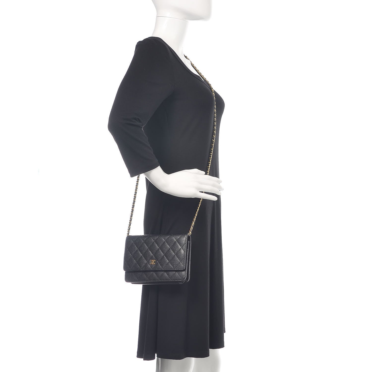 Chanel Caviar Quilted Wallet On Chain WOC Black 2 of 12