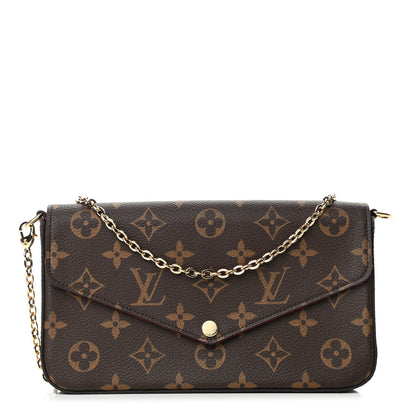Louis Vuitton Monogram Pochette Felicie Chain Wallet Fuchsia 1 of 5
