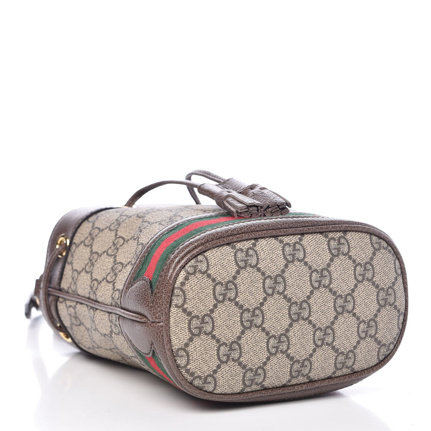 GG Supreme Monogram Web Mini Ophidia Bucket Bag Brown