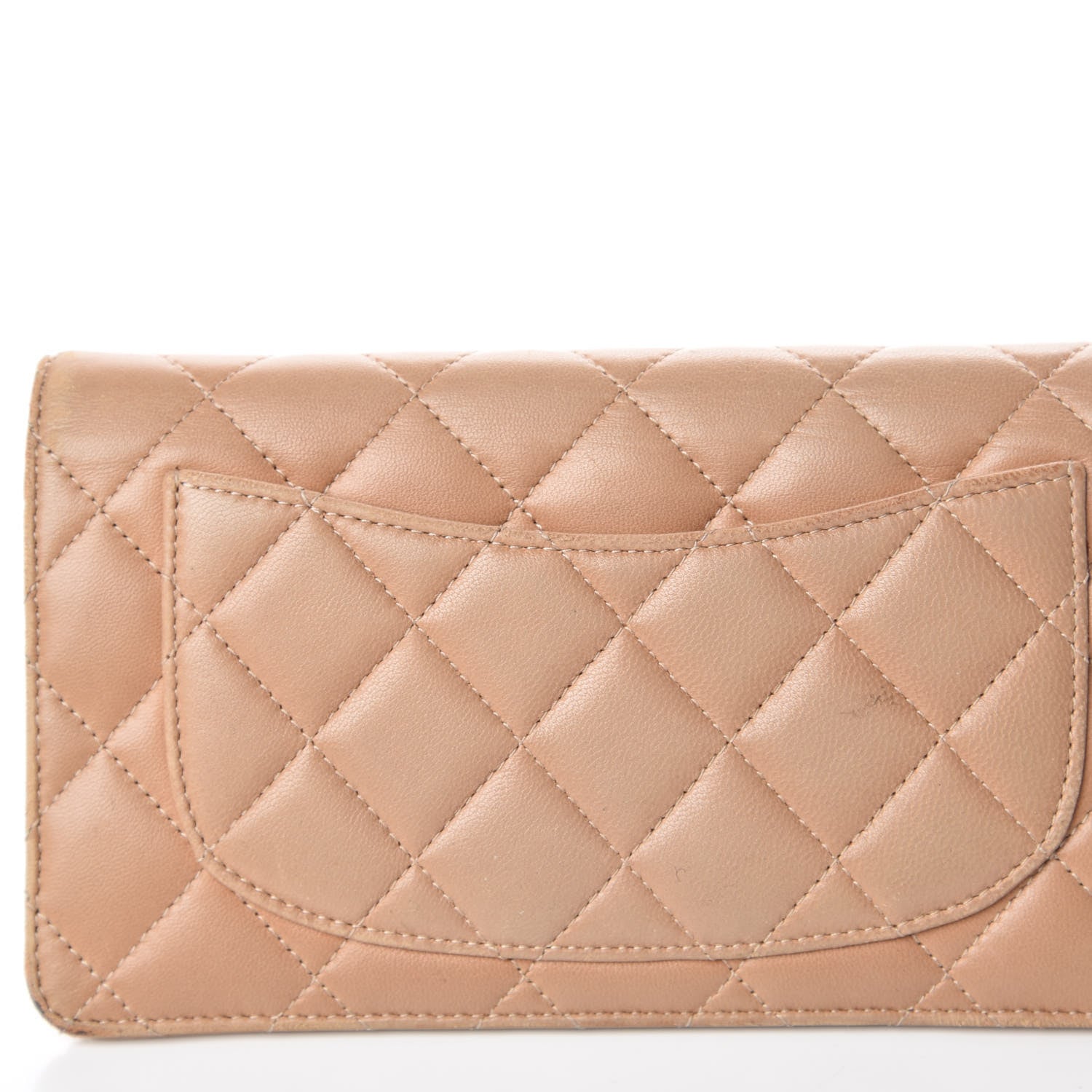 Chanel Lambskin Quilted Yen Wallet Beige 15 of 18