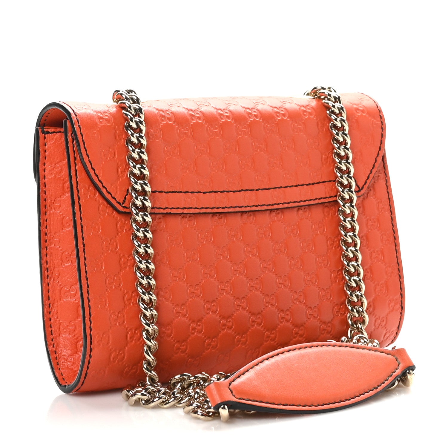 Gucci Soft Microguccissima Mini Emily Chain Shoulder Bag Sun Orange 3 of 10