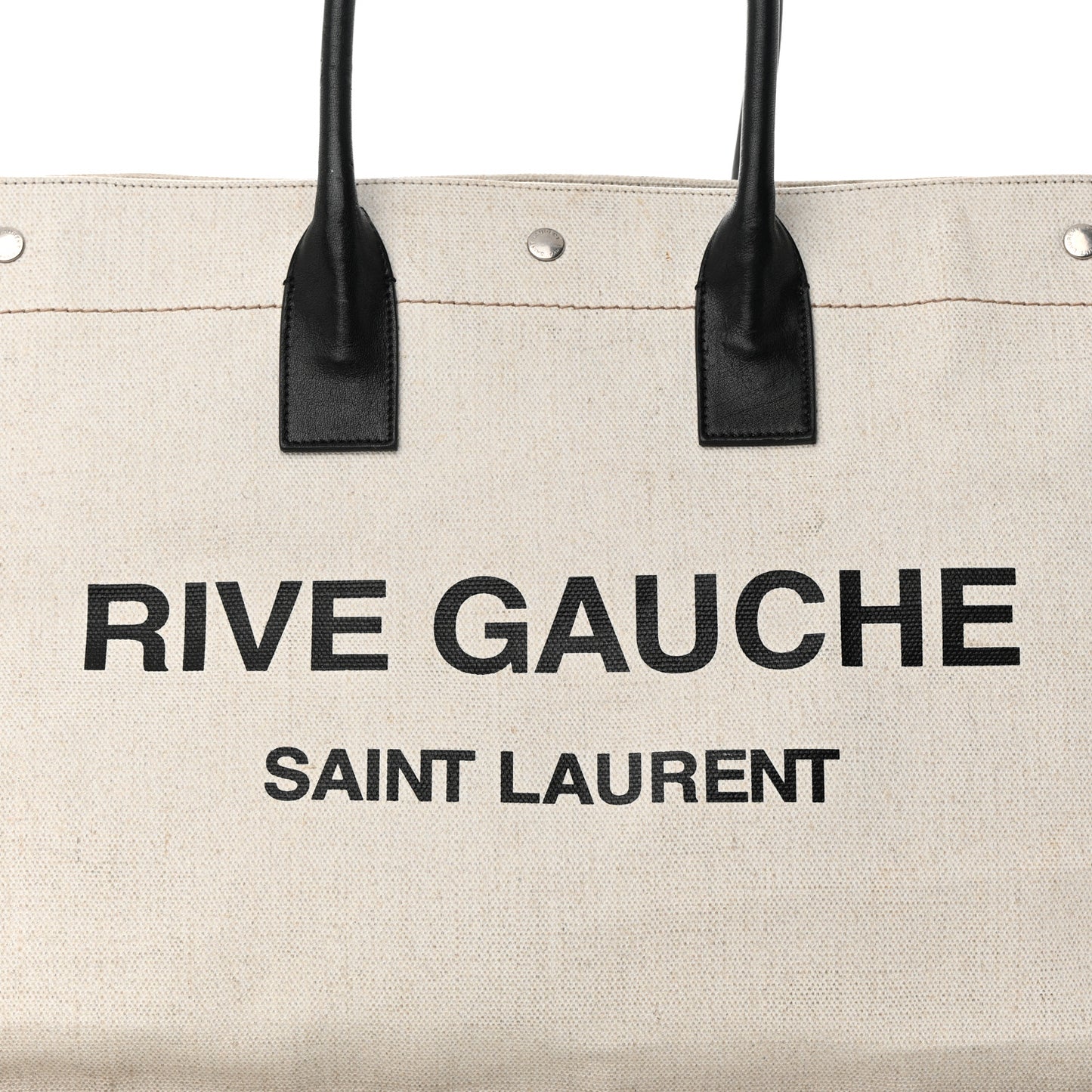 Linen Calfskin Rive Gauche Tote Optic White