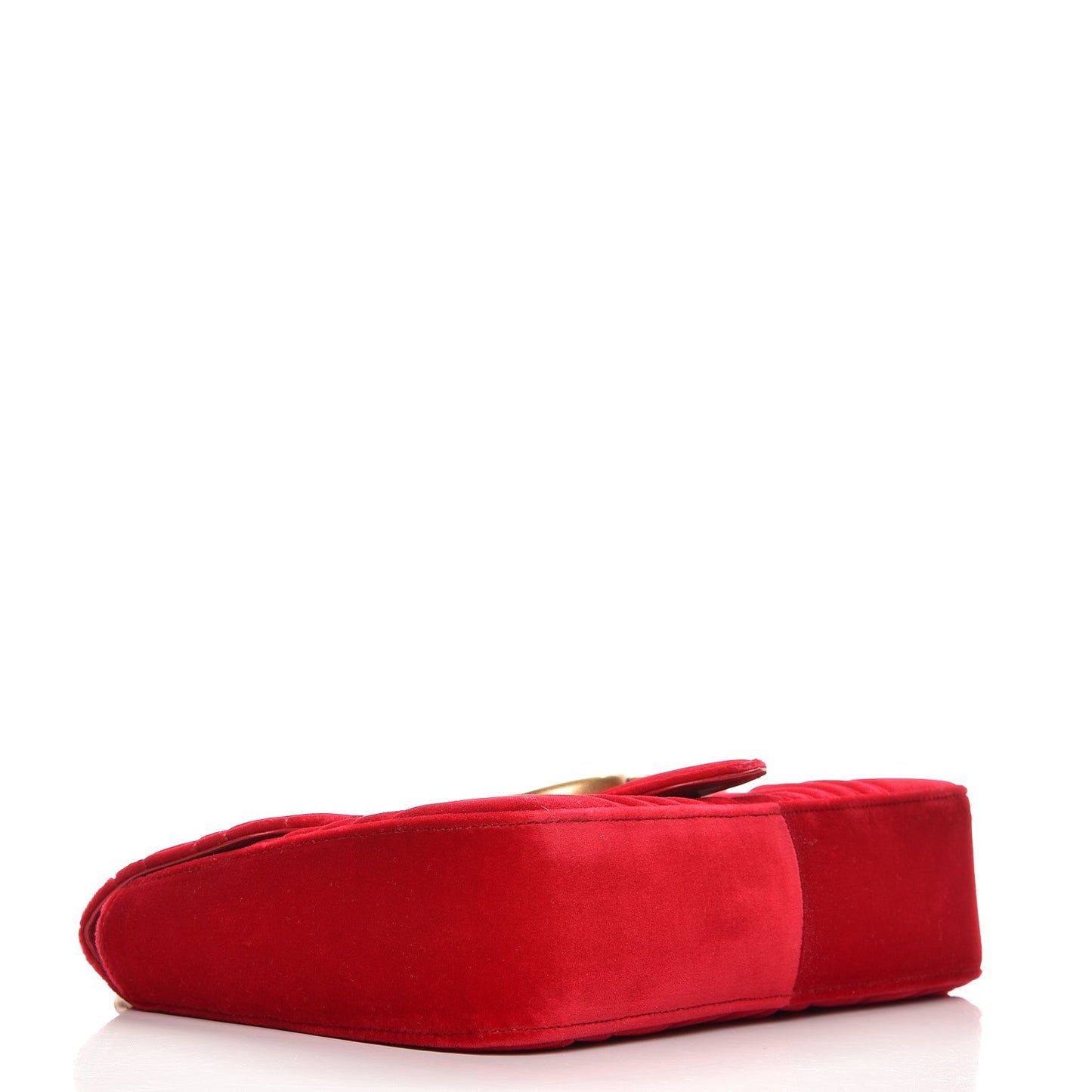Velvet Matelasse Medium GG Marmont Shoulder Bag Hibiscus Red