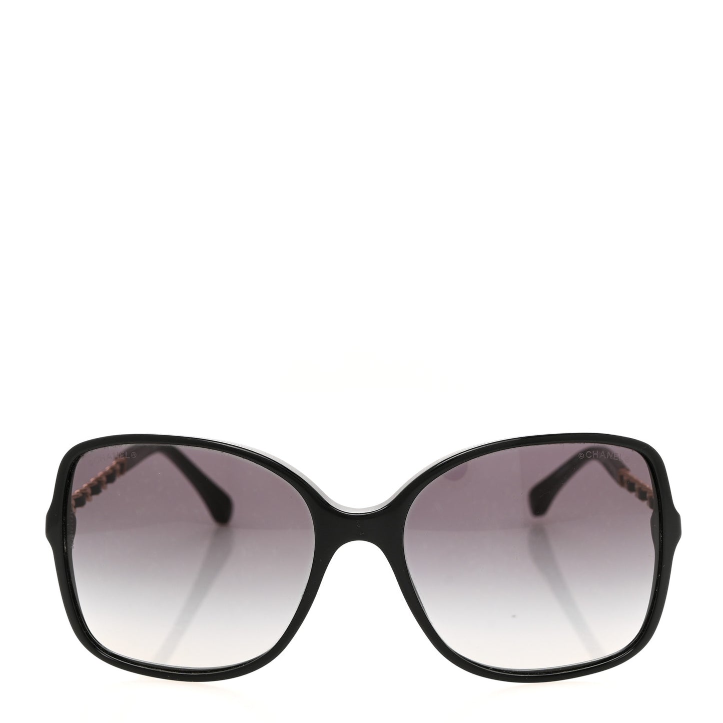 Lambskin Square Chain Sunglasses 5210-Q Black