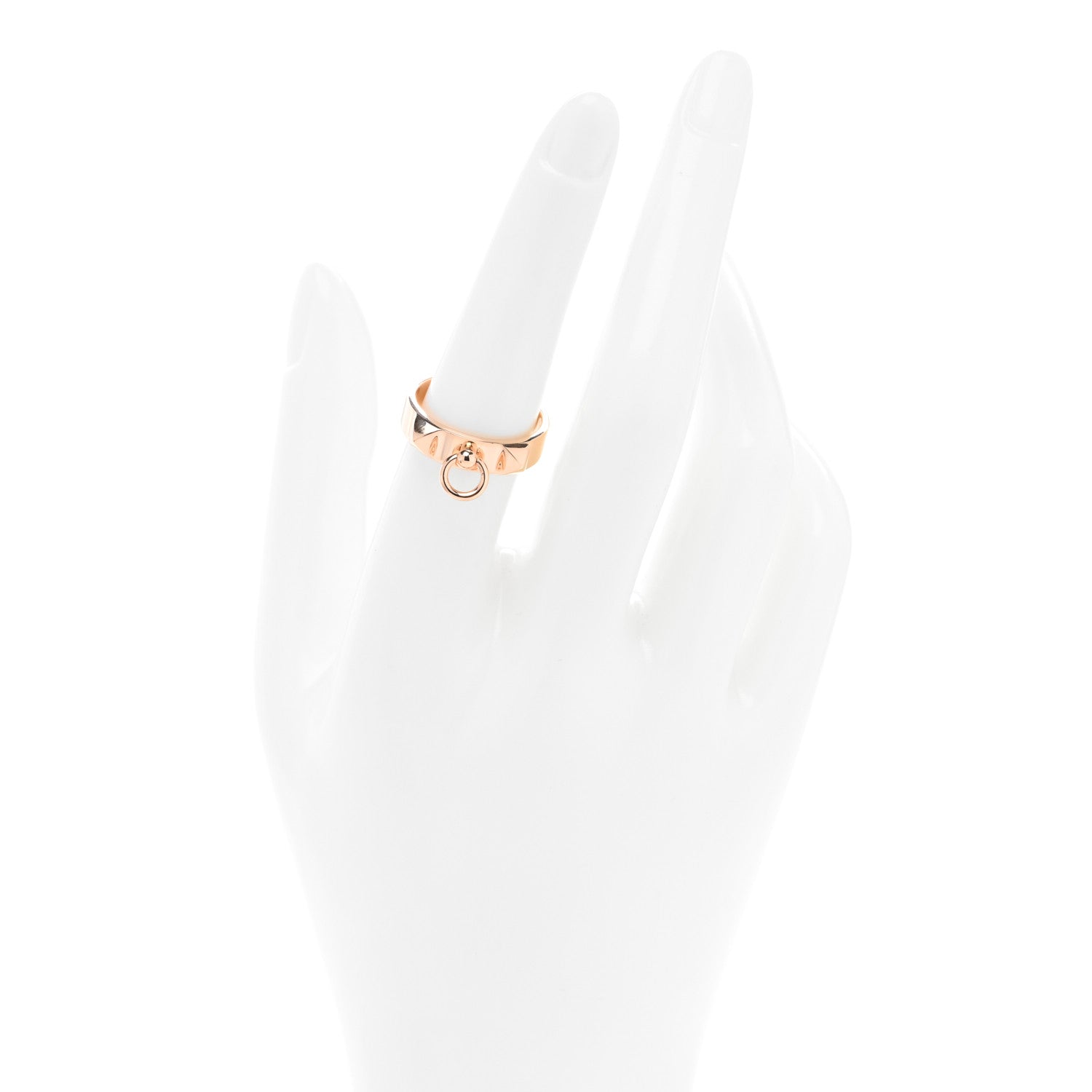 Hermes 18K Rose Gold PM Collier De Chien Ring 55 7.25 2 of 4