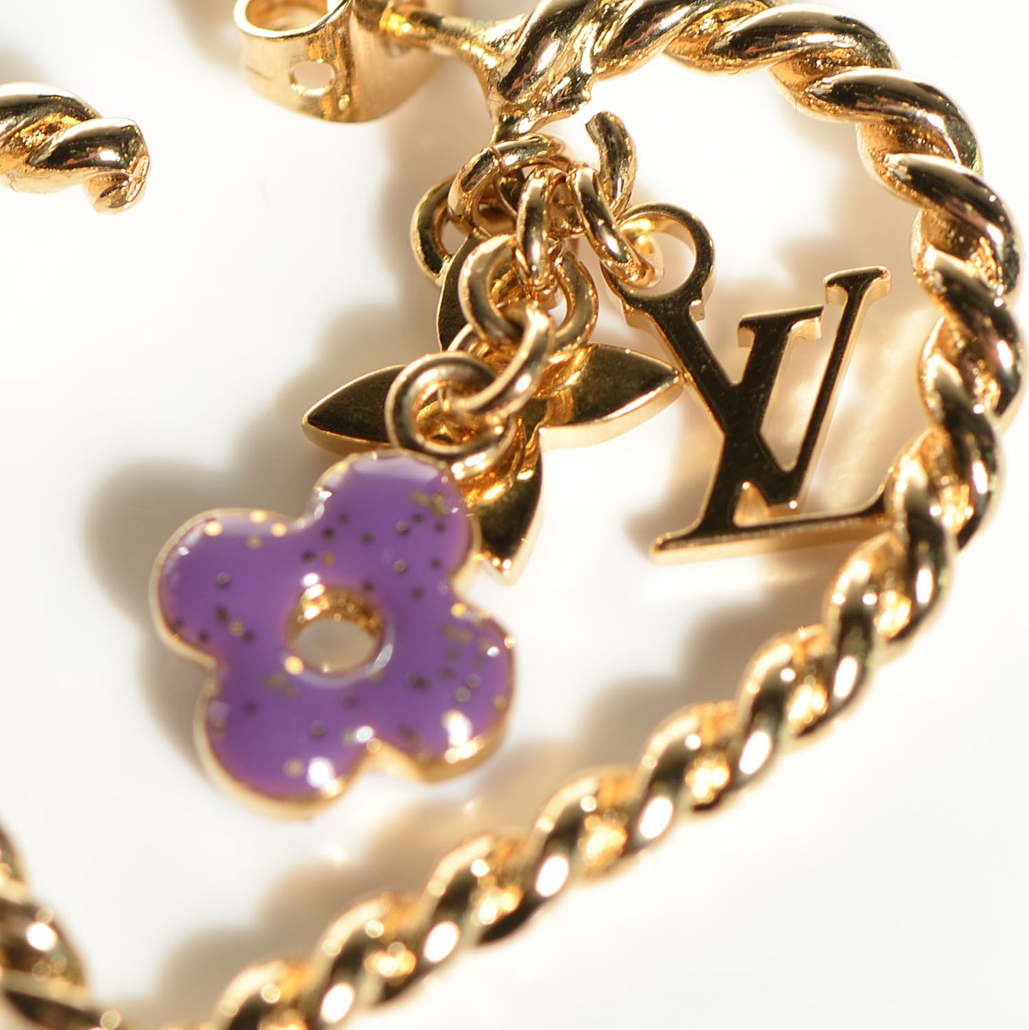 Sweet Monogram In My Heart Hoop Earrings Gold