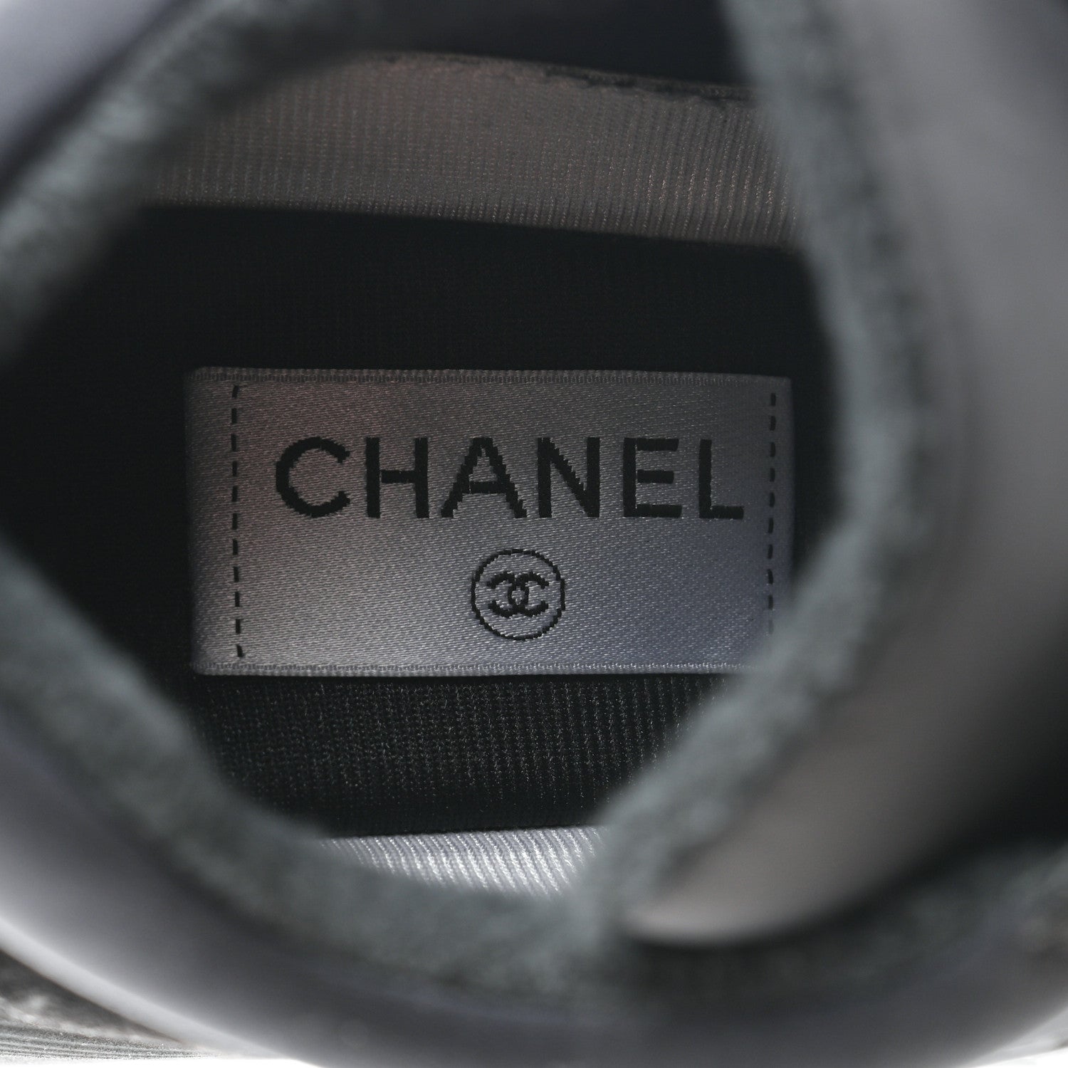 Chanel Fabric Calfskin Suede CC Mens Sneakers 42 Black 6 of 9