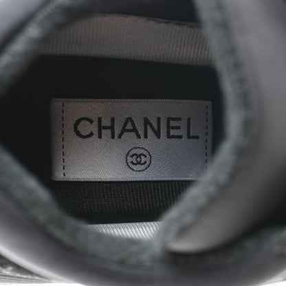 Chanel Fabric Calfskin Suede CC Mens Sneakers 42 Black 6 of 9