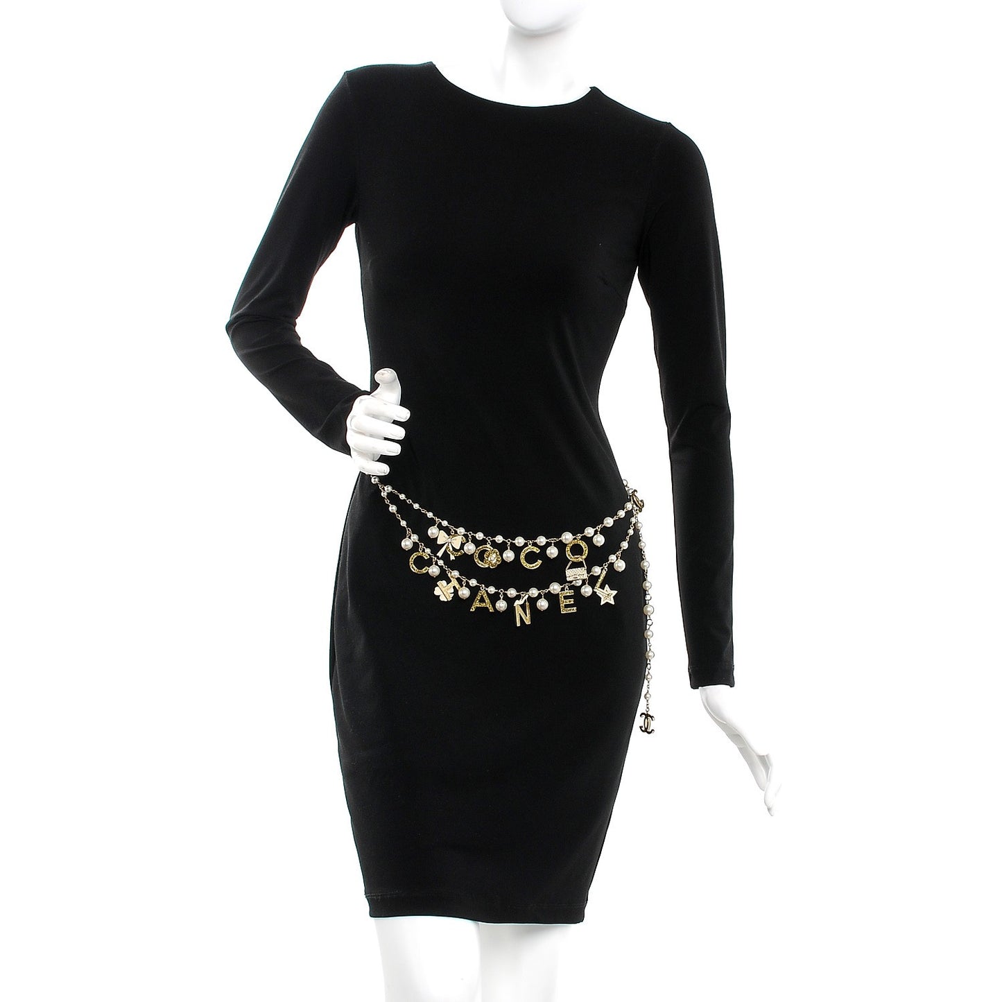 Pearl Charm Coco CC Belt Gold