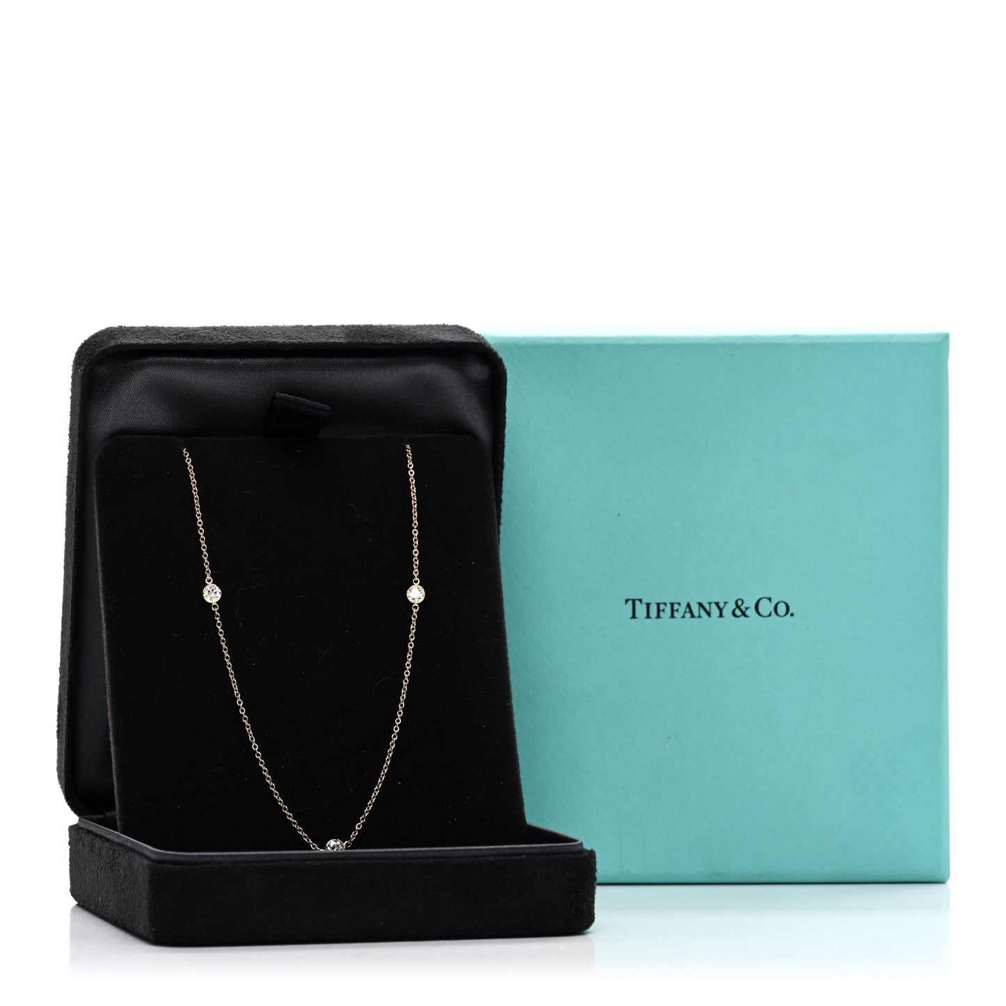 18K Yellow Gold Elsa Peretti Diamonds by the Yard 3 Station Necklace