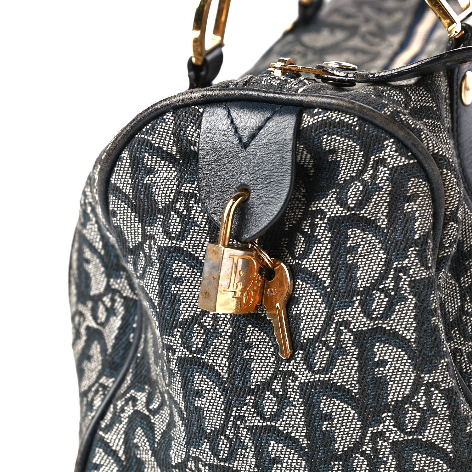 Christian Dior Monogram Boston Navy Blue 5 of 5