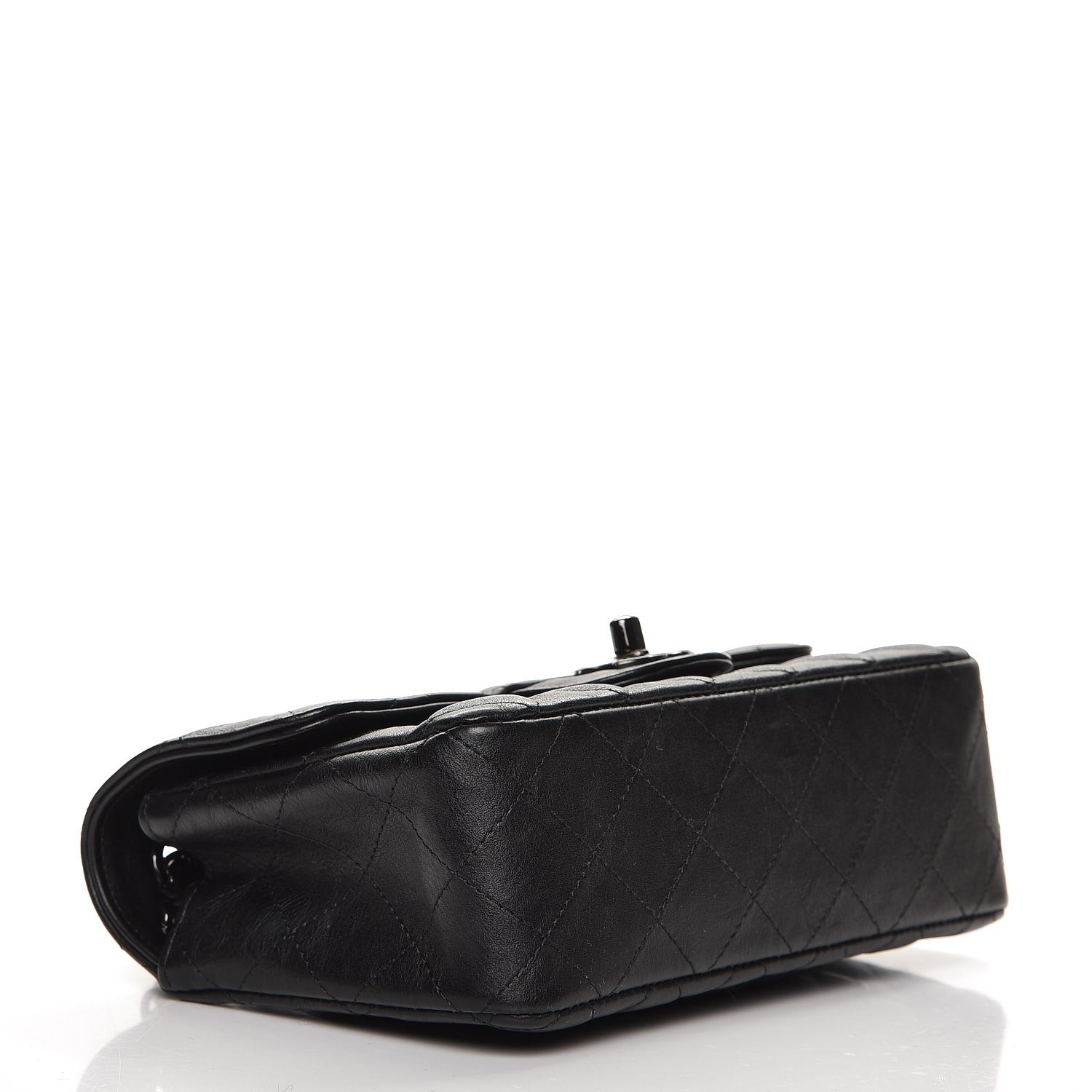 Chanel Crumpled Calfskin Quilted Mini Rectangular Flap So Black 4 of 7