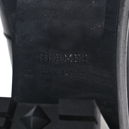 Hermes Greased Calfskin Promenade Boots 37 Black Multicolor 6 of 19