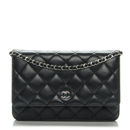 Chanel Lambskin Quilted Wallet On Chain WOC Black 1 of 9