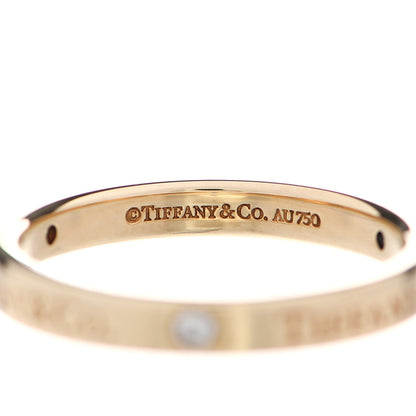 Tiffany 18K Yellow Gold Diamond Logo Band Ring 57 8 4 of 6