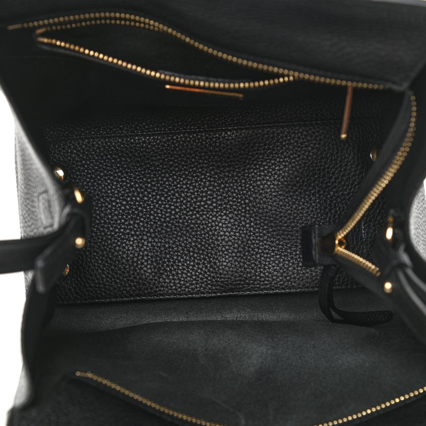 Hammered Calfskin Double Handle Small Amy Tote Black