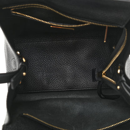 Salvatore Ferragamo Hammered Calfskin Double Handle Small Amy Tote Black 5 of 11