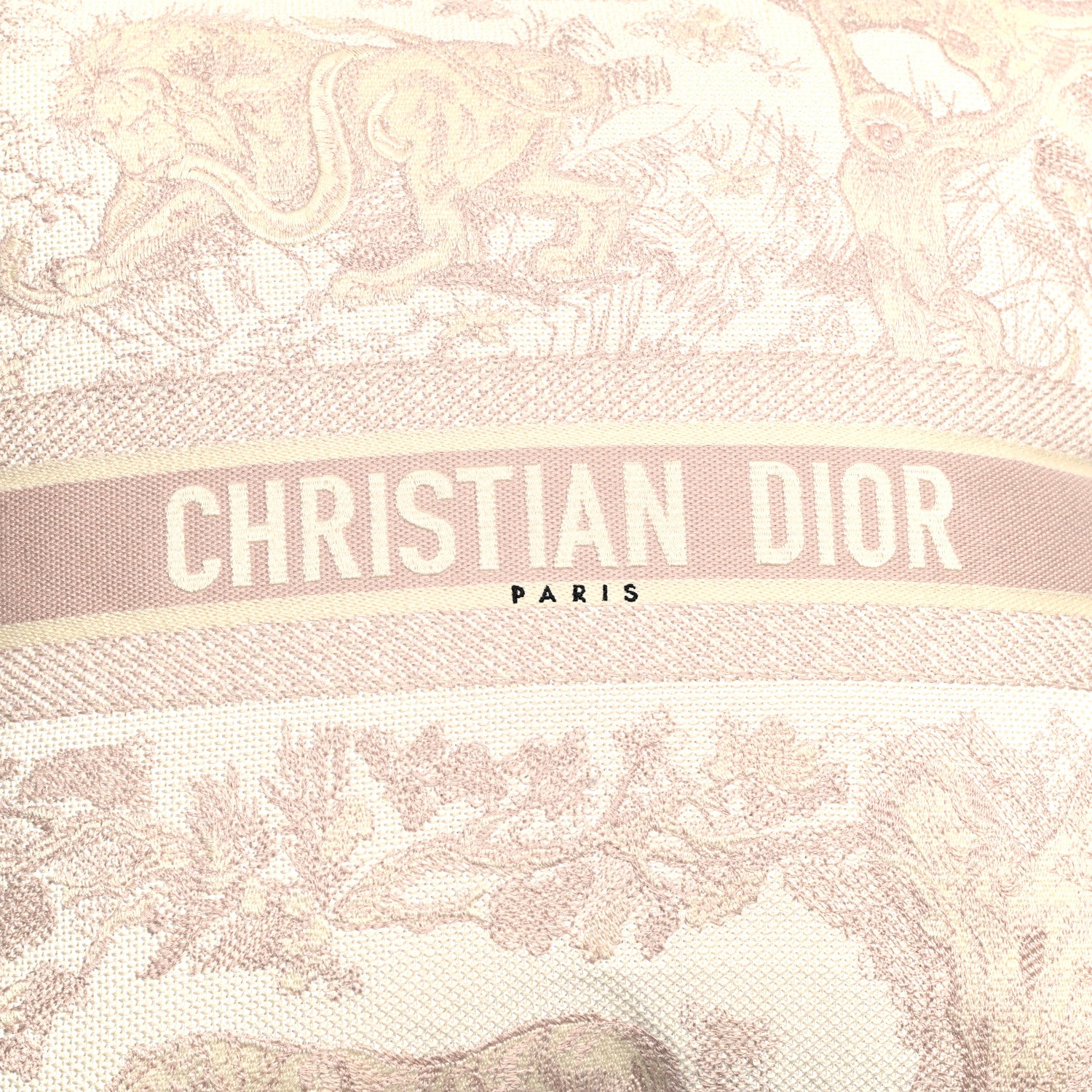 Christian Dior Cotton Toile de Jouy Square Pillow Rose Des Vents 4 of 4