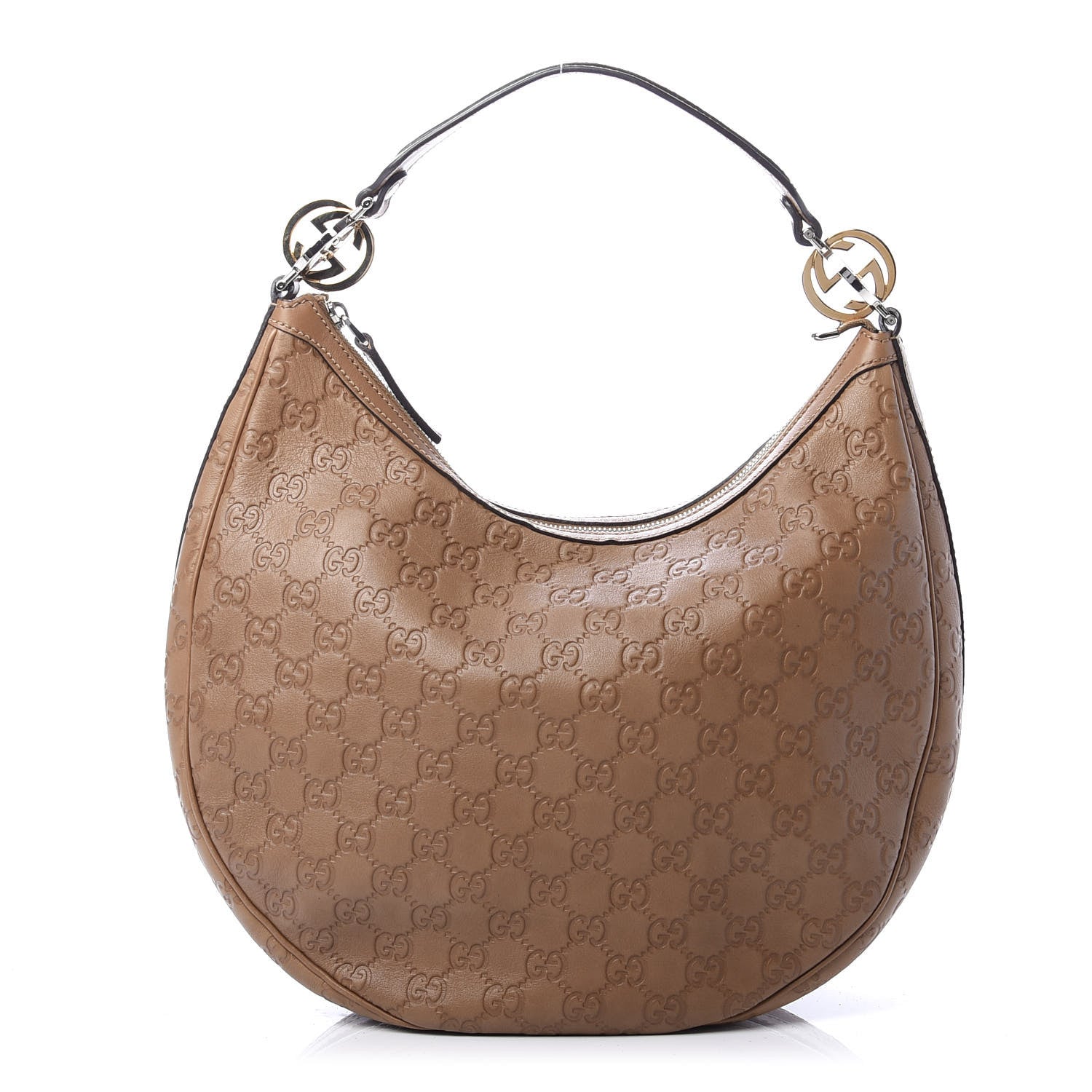 Gucci Guccissima Medium GG Twins Hobo Brown 1 of 11
