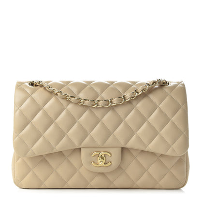 Chanel Lambskin Quilted Jumbo Double Flap Beige Clair 1 of 13
