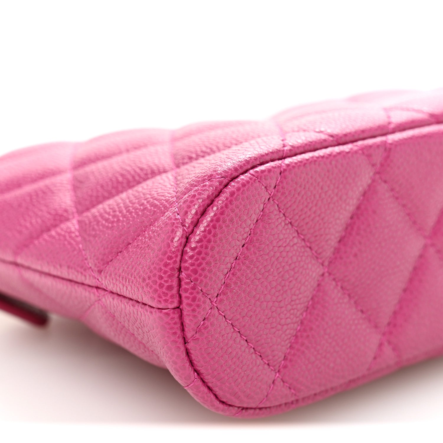 Chanel Caviar Quilted Classic Clutch With Chain Fuchsia 9 of 10