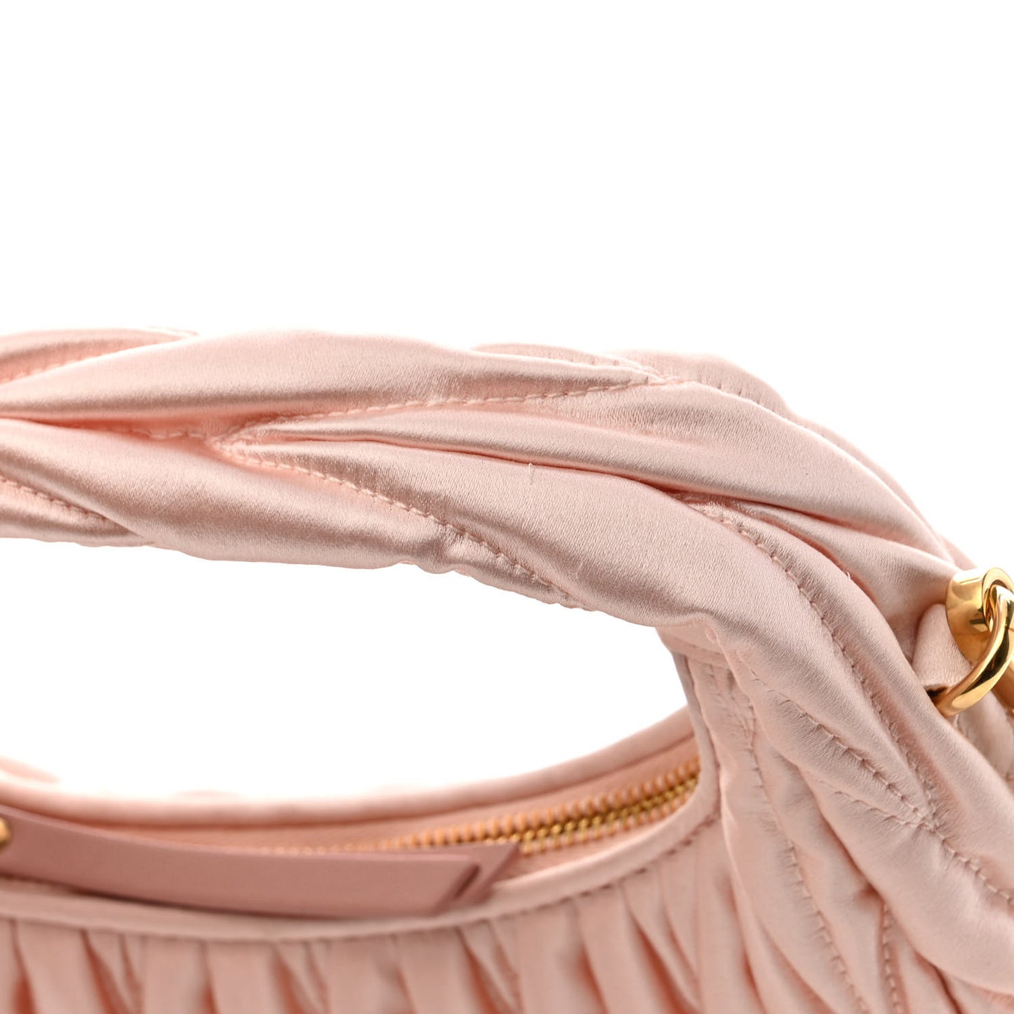 Satin Matelasse Mini Wander Hobo Alabaster Pink