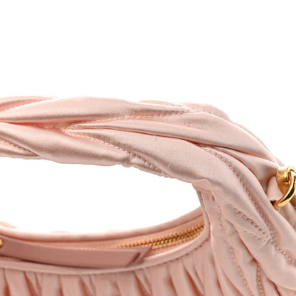 Miu Miu Satin Matelasse Mini Wander Hobo Alabaster Pink 11 of 11