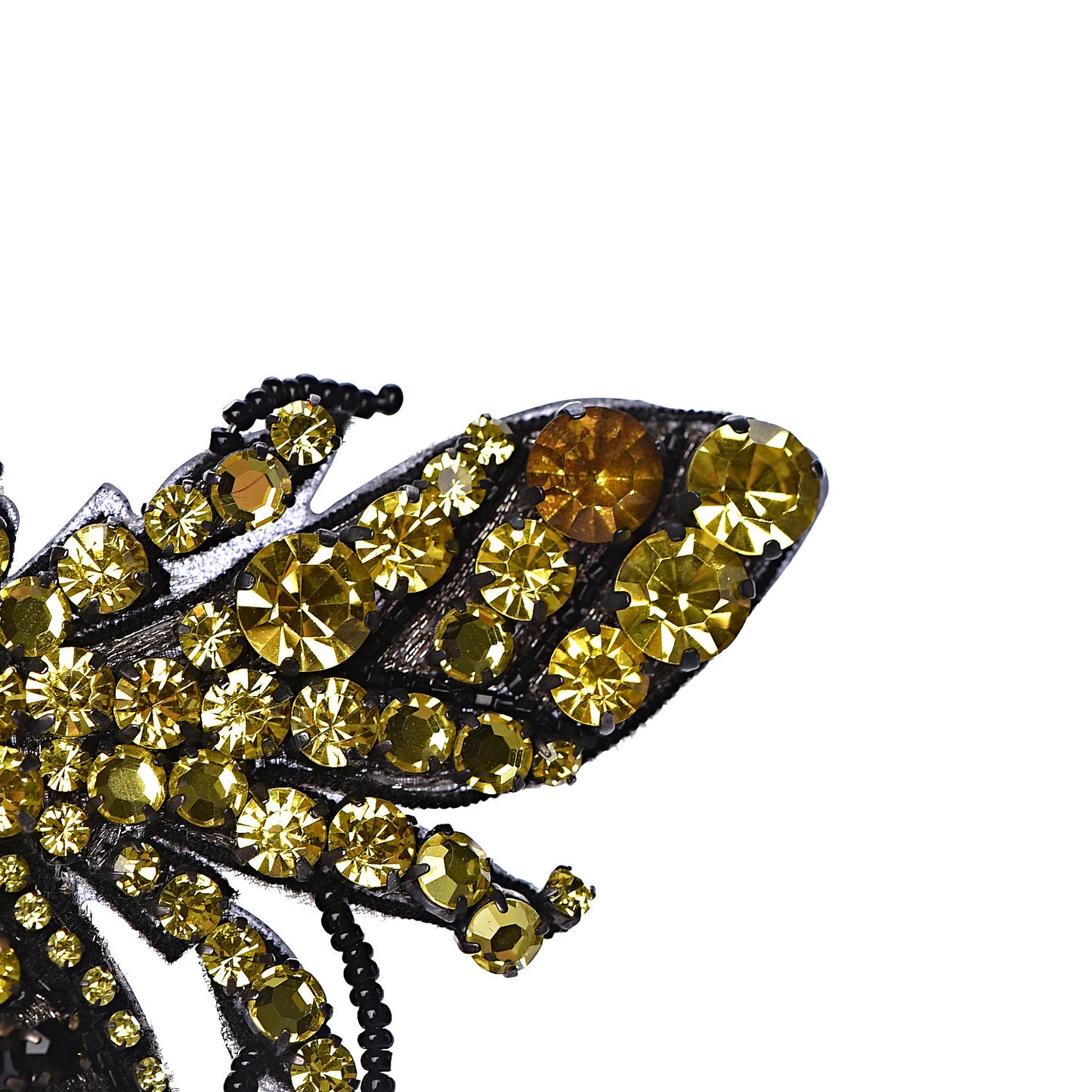 Metal Crystal Bee Brooch Black Yellow