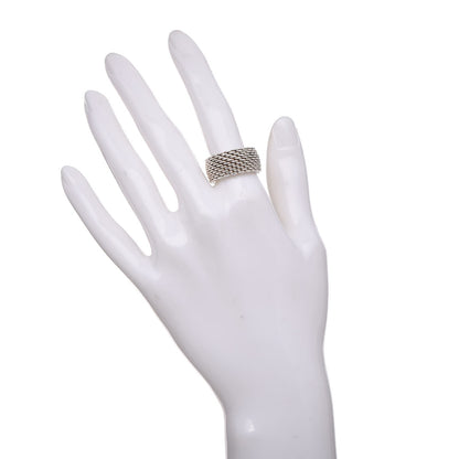 Tiffany Sterling Silver Somerset Mesh Ring 54 7 2 of 4