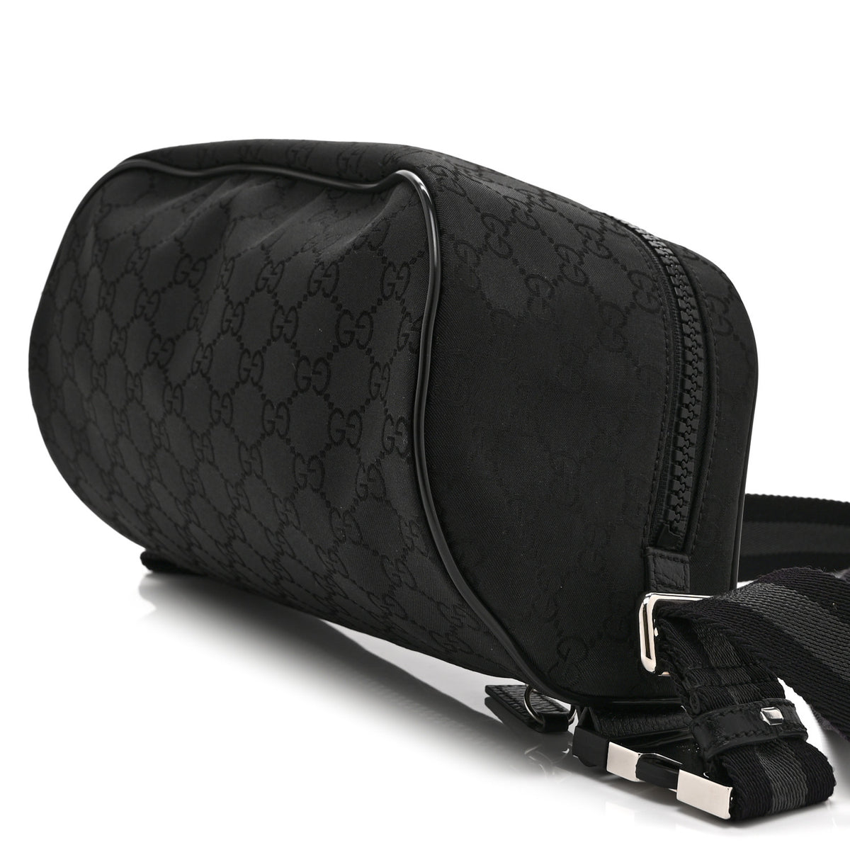 Nylon Monogram Fanny Pack Belt Bag Black