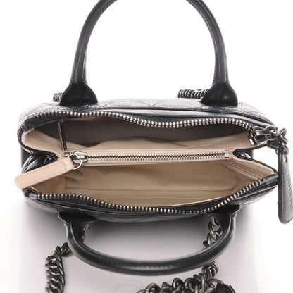 Chanel Shiny Sheepskin Quilted Small Shopping Tote Black 5 of 7