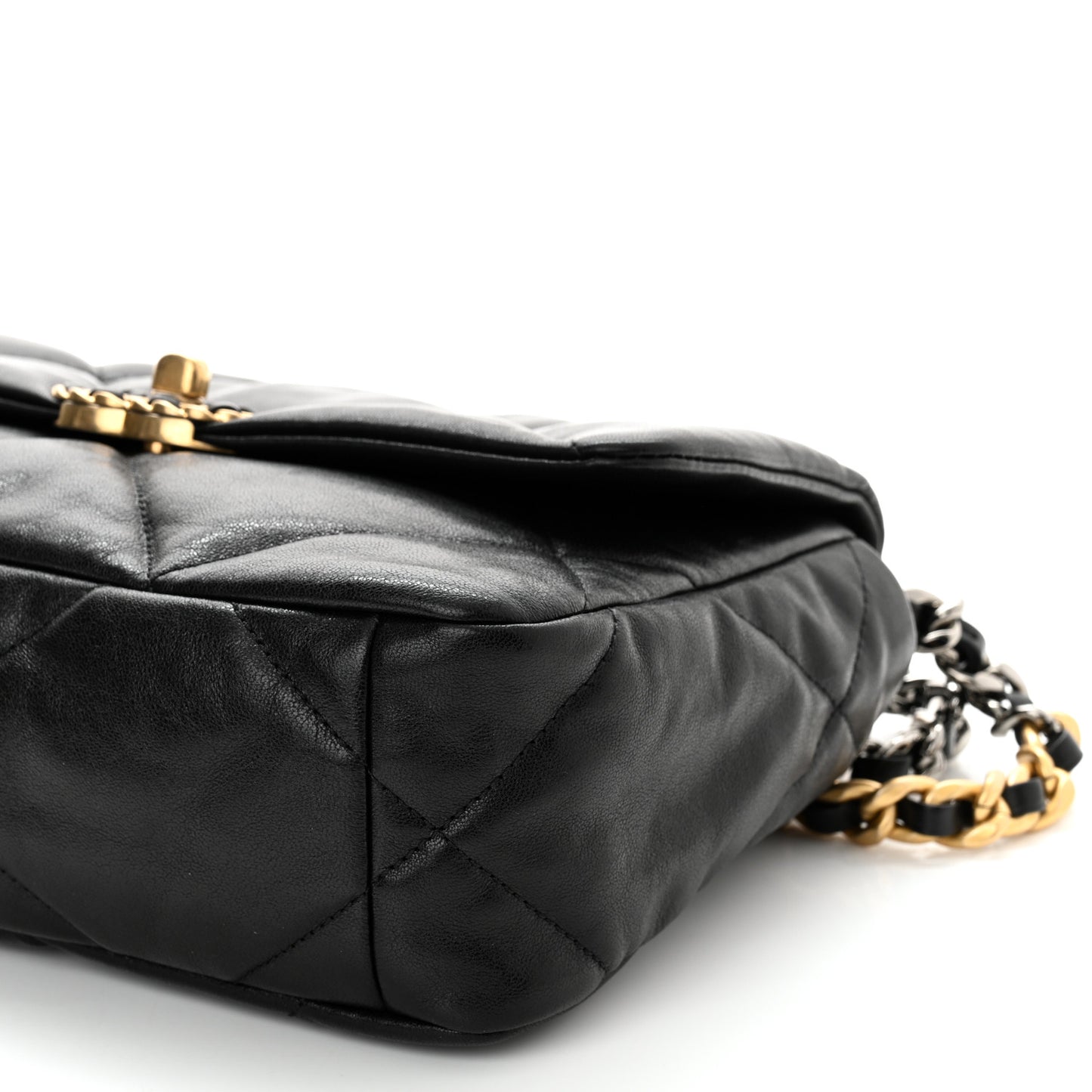 Goatskin Quilted Medium Chanel 19 Flap Black