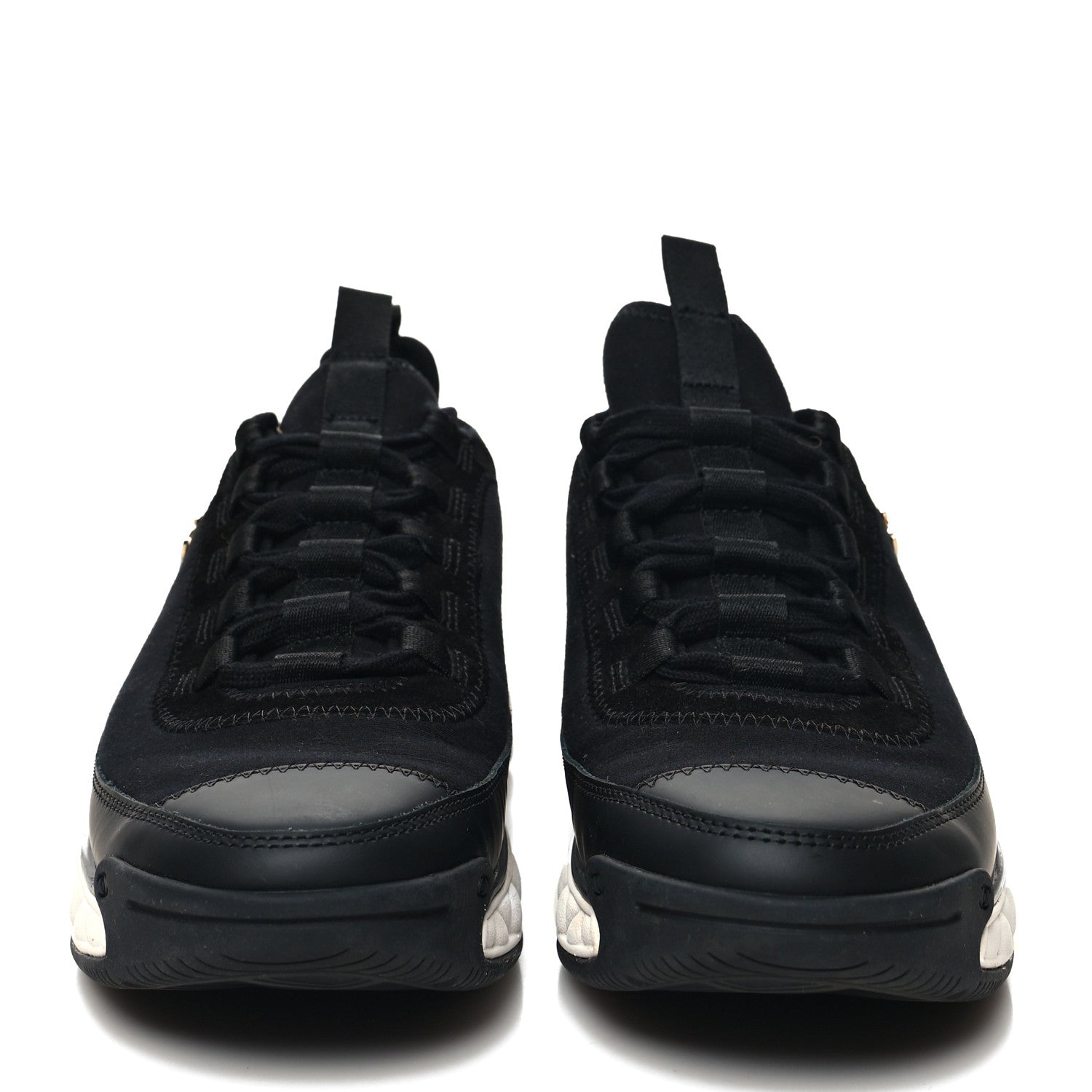 Chanel Velvet Calfskin Mixed Fibers CC Sneakers 38.5 Black 2 of 9