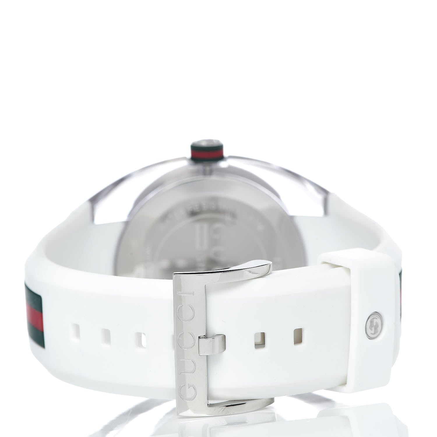 Gucci Stainless Steel Rubber 46mm Sync Web Quartz Watch White 4 of 6
