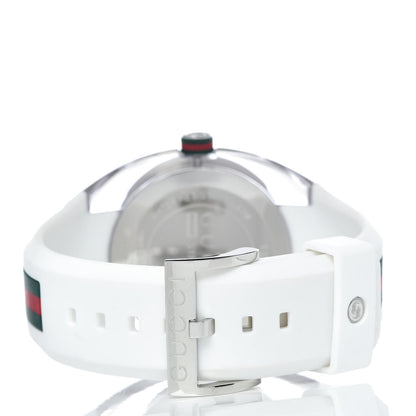 Gucci Stainless Steel Rubber 46mm Sync Web Quartz Watch White 4 of 6