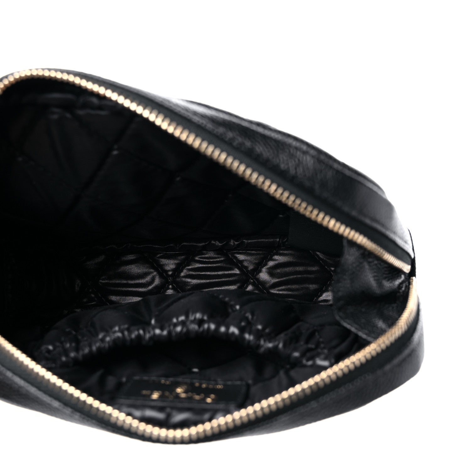 Chanel Caviar Quilted Curvy Pouch Cosmetic Case Black 5 of 10