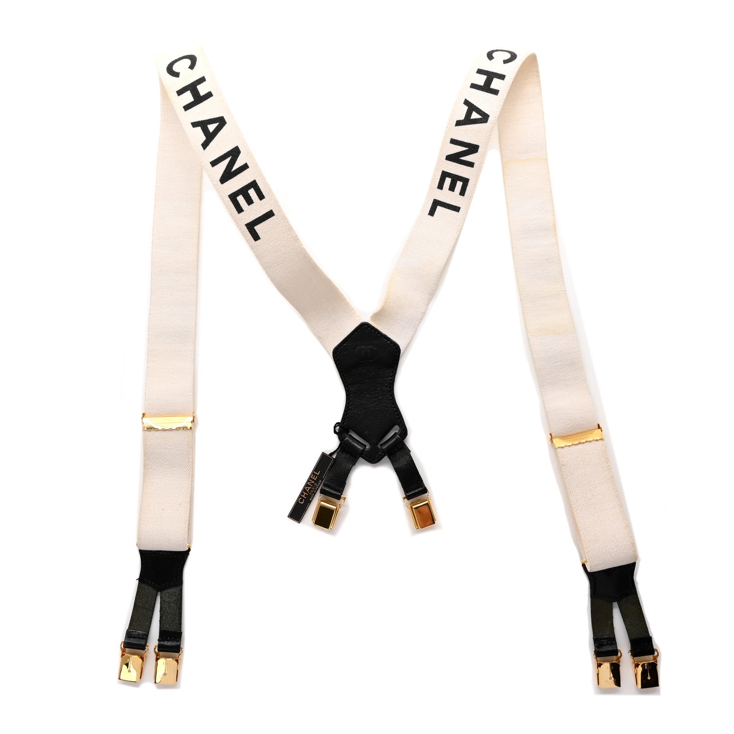 Chanel Logo Suspenders White 2 of 6