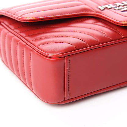 Prada Soft Calfskin Impunture Diagramme Medium Chain Flap Shoulder Bag Fuoco 7 of 9