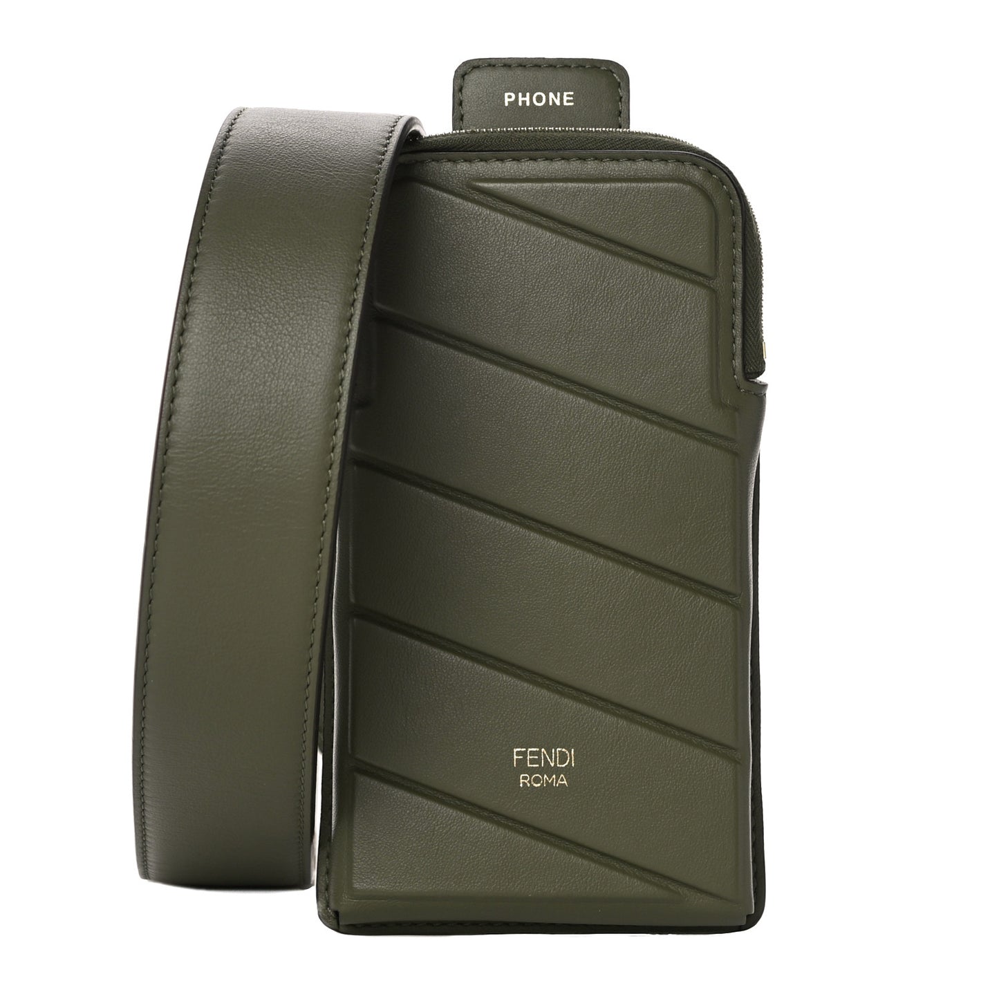 Vitello Grace Matte Cell Pocket Bag Strap Equatore