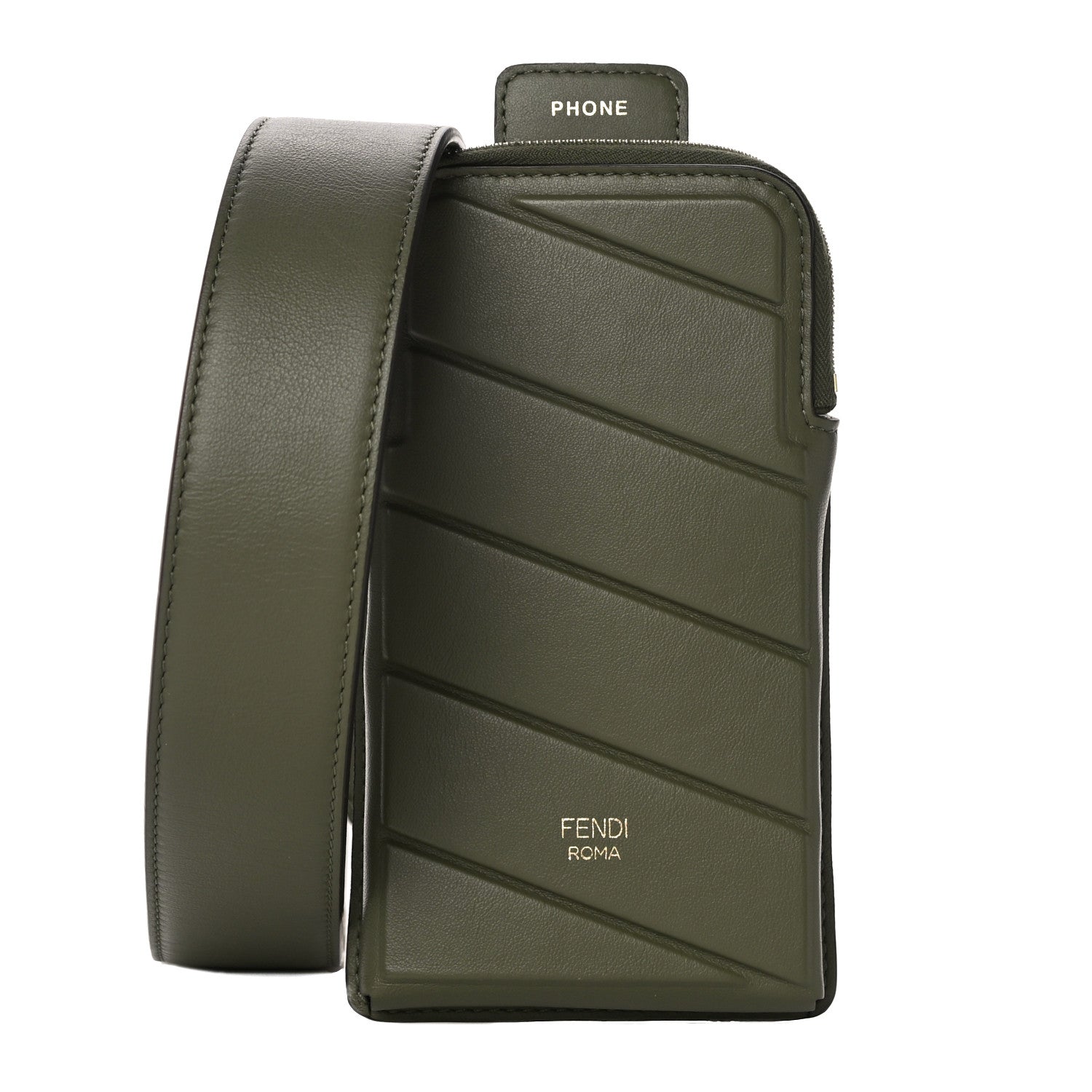 Fendi Vitello Grace Matte Cell Pocket Bag Strap Equatore 1 of 13