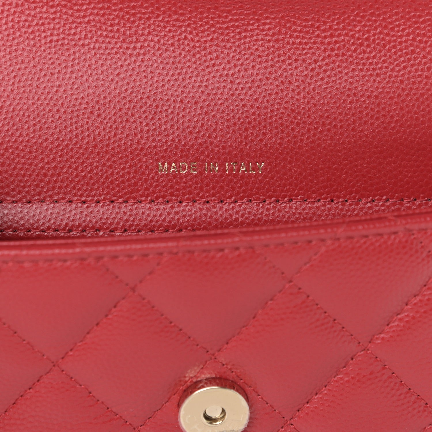 Chanel Caviar Quilted Flap Phone Holder With Chain Red 8 of 13