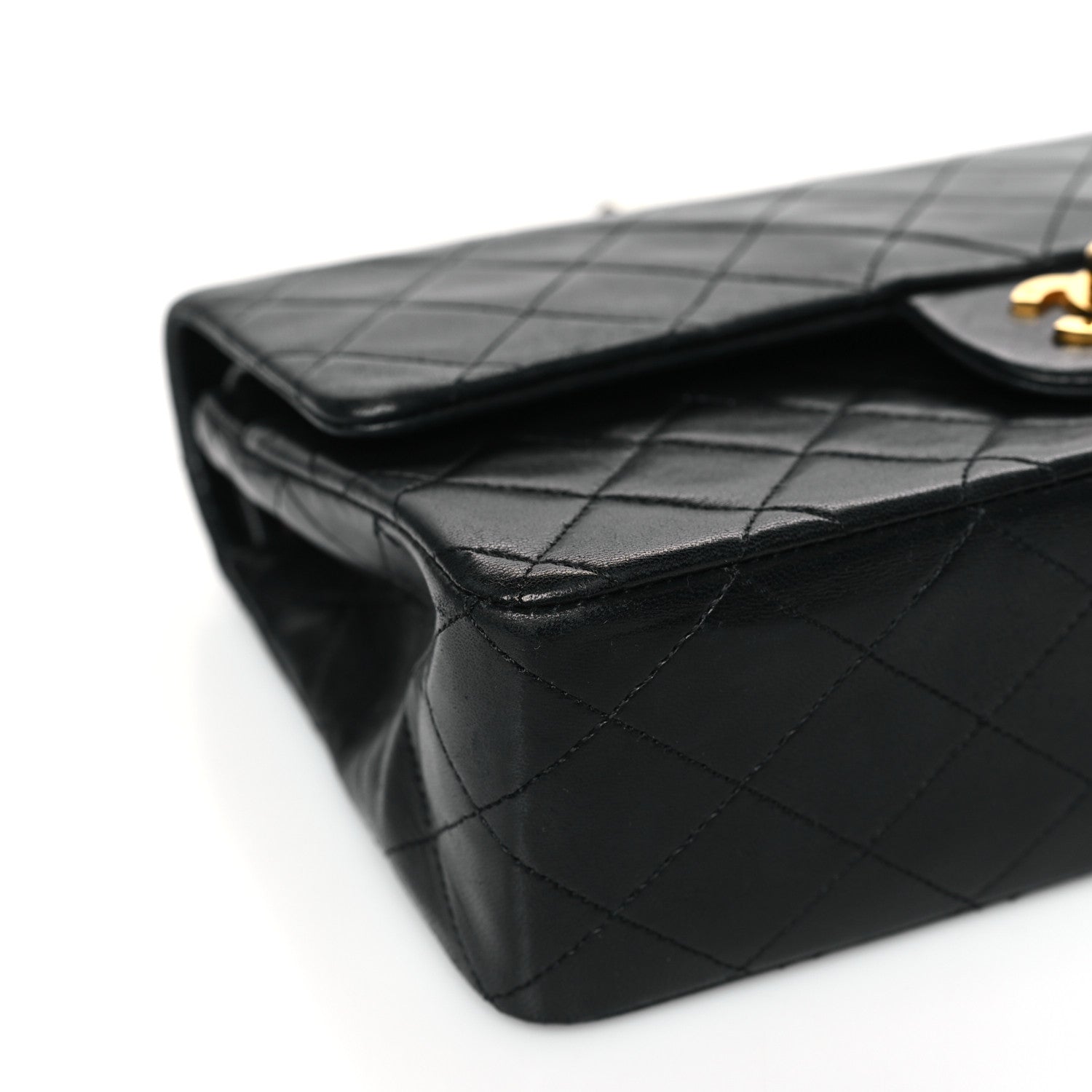 Chanel Lambskin Quilted Medium Double Flap Black 8 of 9