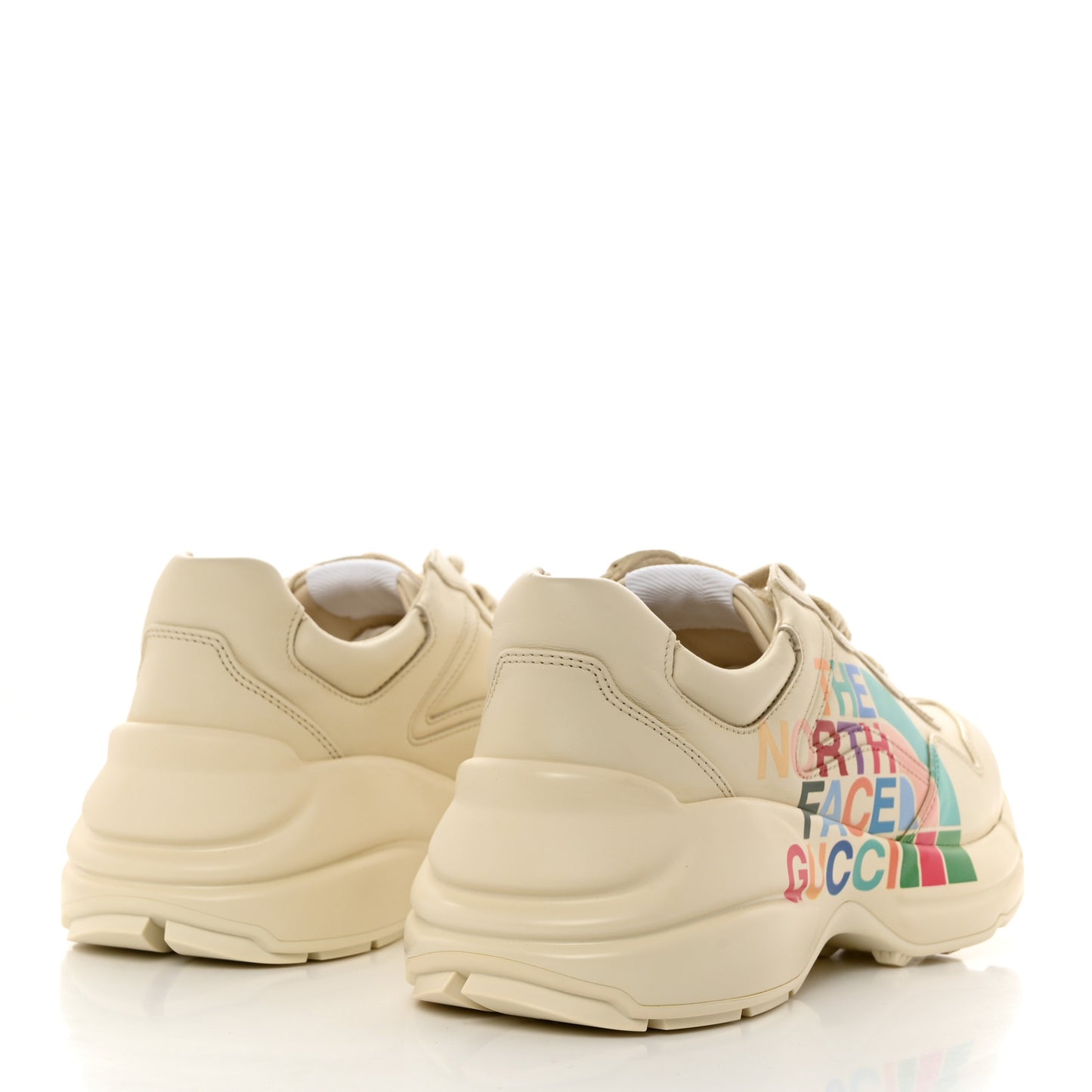 X THE NORTH FACE Calfskin Womens Rhyton Sneakers 37.5 Special Ivory