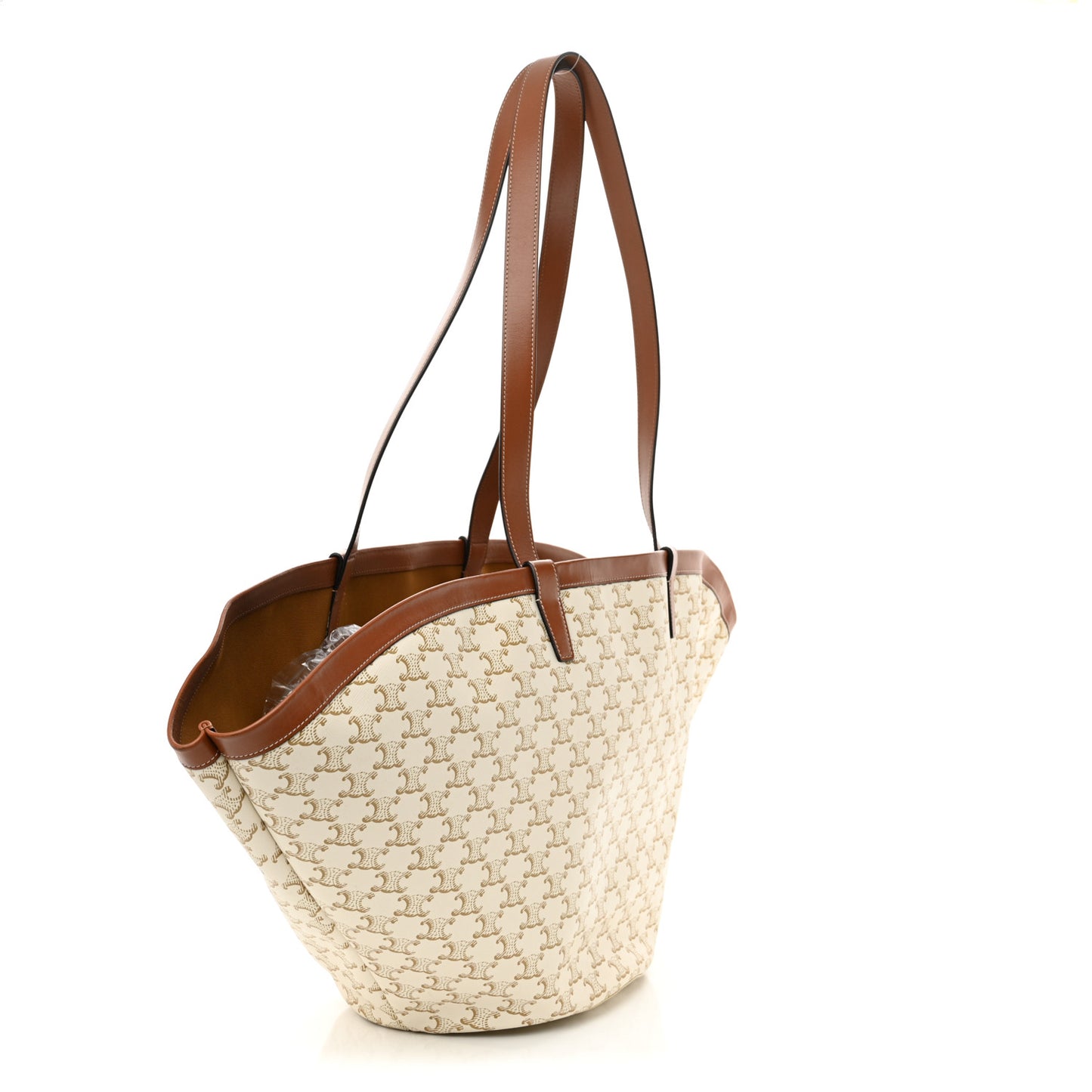 Calfskin Canvas Triomphe Large Couffin White
