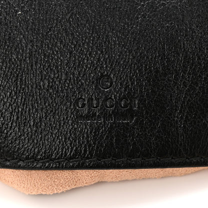 Gucci Vintage Effect Calfskin Matelasse Diagonal Mini Torchon GG Marmont 2.0 Bucket Bag Black Romantic Cherry 6 of 10