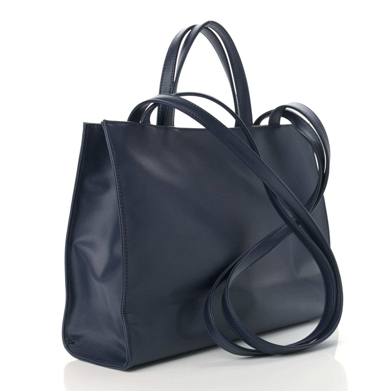 Telfar Vegan Leather Medium Shopping Bag Navy 3 of 12