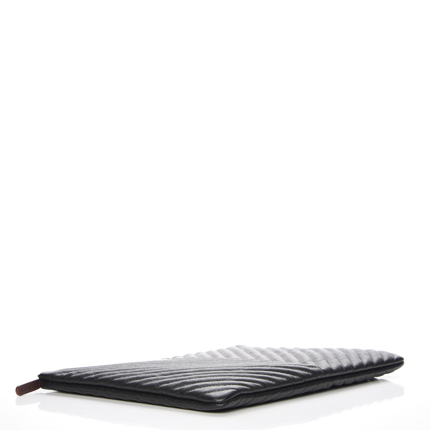 Chanel Caviar Chevron Quilted Large Cosmetic Case Black 4 of 8