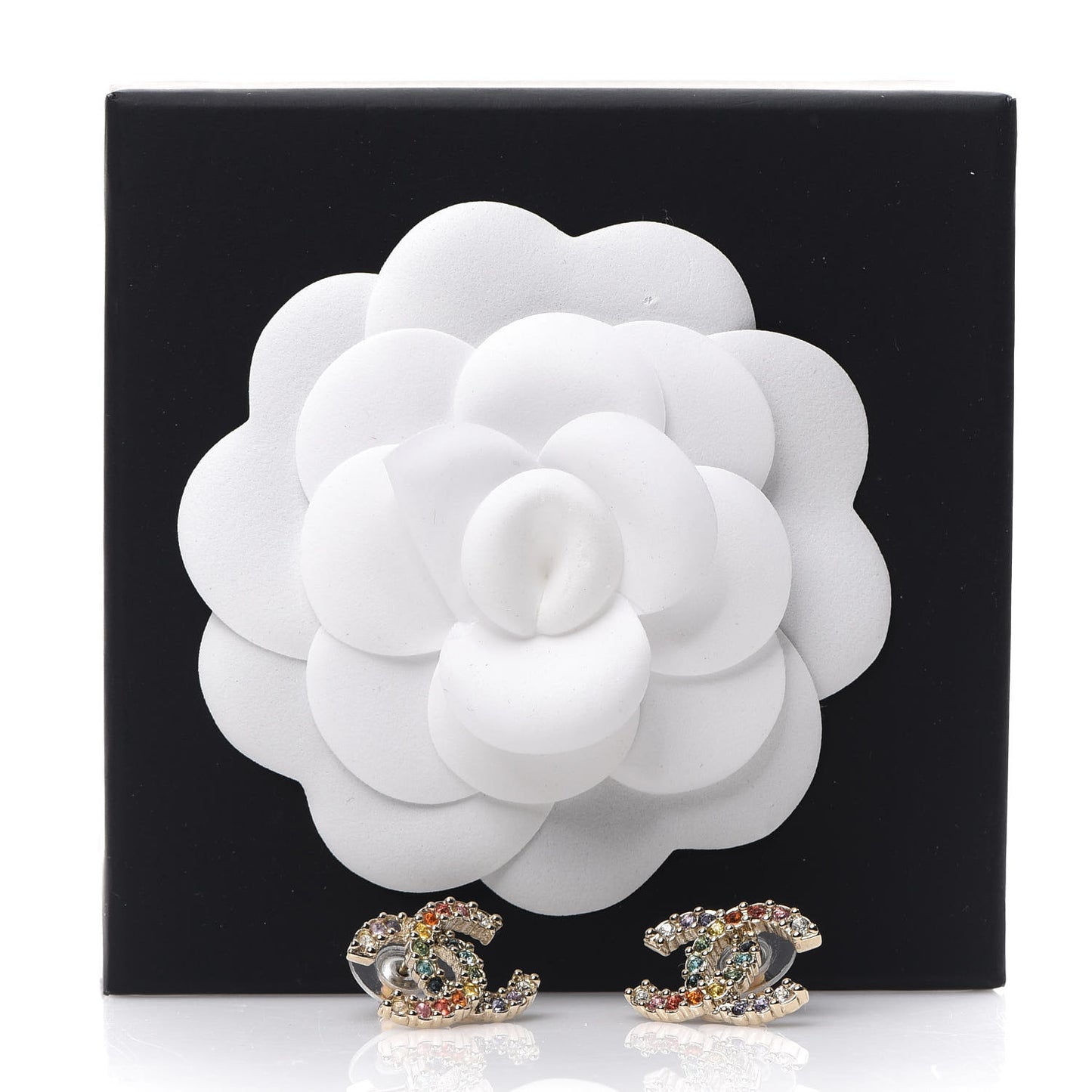 Crystal Over The Rainbow CC Earrings Gold Multicolor